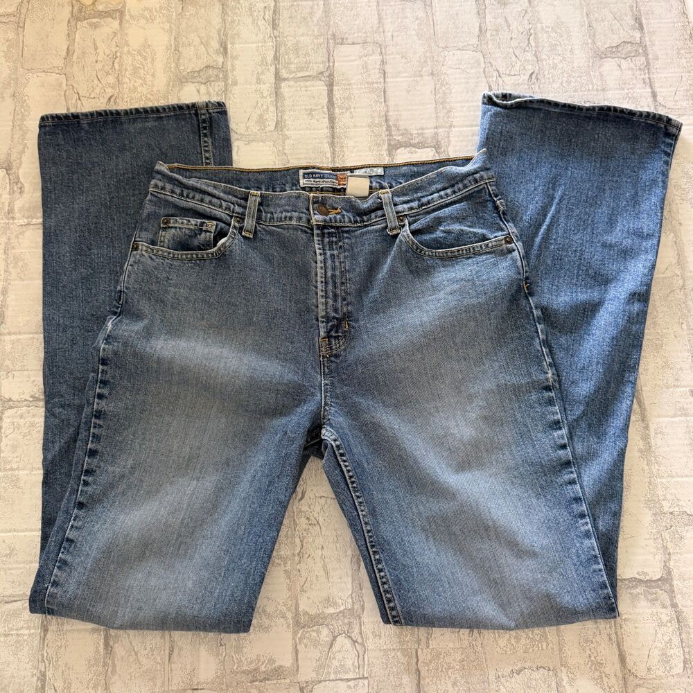Old Navy VTG Y2K Blue Stretch Mid Rise Bootcut Flare Jeans Sz 12 Long